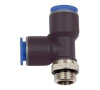 Serie bleue en forme de L - Rotatif G 1/2 A - Pour tuyau extérieur Ø 14 mm - Distance de travail max. 15 bar - Plastique/MS vern.