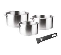 Set 3 casseroles inox 16 / 18 / 20 cm + poignée - Lacor - 56610 - combi