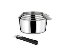 Cuisinox Set de 3 casseroles Malice 16/18/2 cm (1.5L, 2L, 3L) tout inox 18/1 fond sandwich
