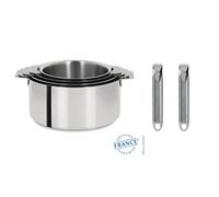 SERIE DE 4 CASSEROLES AMOVIBLES 14 A 20 CM +2 POIGNEES AMOVIBLES ZENITH - CRISTEL