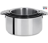 Série de 4 casseroles de 14 à 20 cm inox Mutine amovible sans poignée