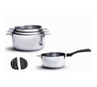 Série de 4 casseroles inox 14/16/18/20cm + 1 queue + 2 anses - De Buyer - 3491.04 - twisty