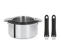 Série de 4 casseroles Mutine amovibles 14 à 20 cm + 2 poignées noires