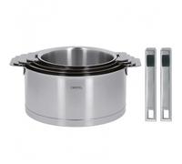 Série de 4 casseroles Strate + 2 poignées amovibles inox Strate