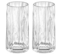 Koziol Superglas Club No. 8, Lot de 2 verres Longdrink 300 ml en plastique cristal transparent, élégants, incassables, réutilisables, idéals pour cocktails, fête, jardin et camping