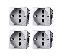 Série Fruits Prises Commutateurs Boutons Gris, Compatible avec Bticino Living Light Gris (4 pcs Prise Schuko)