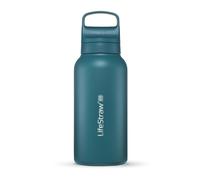 Série LifeStraw Go - Gourde isolée en acier inoxydable avec filtre à eau 1l pour le voyage & tous les jours - élimine les bactéries, les parasites, les microplastiques + goût amélioré, Laguna Teal (pé