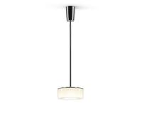 Serien Lighting Curling Suspension Tube S Acryl Pendelleuchte, verre acrylique clair, réflecteur cylindrique, 2700K