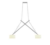 Serien Lighting Twin Suspension LED Pendelleuchte, aluminium chromé, verre acrylique, 3000K