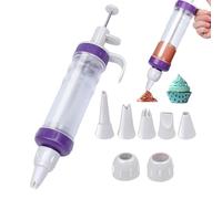 Seringue à garnir avec 7 douilles à douilles, seringue à crème en plastique pour la décoration de biscuits, crèmes, cupcakes, bricolage
