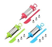 Seringue de décoration de gâteaux en métal - Kit de passepoil en acier inoxydable - Injecteur de remplissage de cupcakes - Outil professionnel de glaçage et de décoration pour la pâtisserie