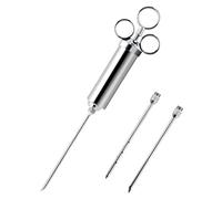 Seringue injecteur de viande en acier inoxydable, kit injecteur dinde en alliage de zinc, applicateur de marinade pour viande, aiguille de 15 cm, pour bœuf, poulet, porc, volaille, barbecue
