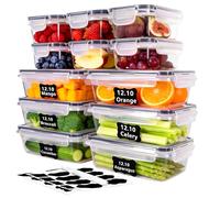 SERIONR Boîte Conservation Alimentaire 12 Pièces, 6 X 1 L, 6 X 550 ml | Sans BPA Boîte Hermetique Alimentaire Set, Étanche, empilable, Adaptés au Micro-ondes, au Congélateur et au Lave-vaisselle
