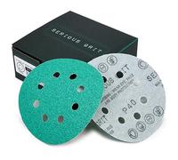 Serious Grit - Disques abrasifs P40 125 mm 8 trous - Lot de 25 | Pour ponceuses excentriques - Film humide/sec auto-agrippant pour bois, metal, peinture, carrosserie