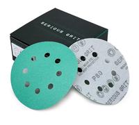 Serious Grit - Disques abrasifs P80 125 mm 8 trous - Lot de 50 | Pour ponceuses excentriques - Film humide/sec auto-agrippant pour bois, metal, peinture, carrosserie