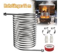 Serpentin de chauffage ACXIN en acier inoxydable Ø 29,5 x H 18 cm – Échangeur thermique pour le chauffage de l'eau, raccords 1/2 pouce, durable et résistant à la corrosion