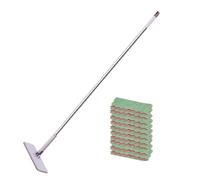 Serpillère à Poussière Manche Long Avec Pince Automatique Pour Le Nettoyage | Balai À Tête Plate Pour Sol En Bois Dur Pour Cuisine Chambre Salon Carrelage Vitre Fenêtre Sous Appareil Plafond