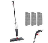Serpillère à vaporisateur avec 3 housses en microfibre, serpillère rotative à 360°, réservoir de 700 ml, balai à franges pour sol humide et sec pour sols en bois, carrelage, salle de bain, nettoyage