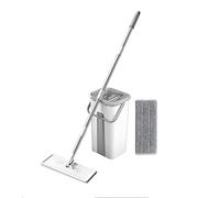 Serpillère de nettoyage de sol pour usage humide et sec avec seau en microfibre