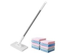 Serpillère Sèche Pour Le Nettoyage Des Sols En Bois Dur Manche Long En | Balai à Franges pour Nettoyage des Sols pour Poils d'Animaux Taches d'Eau Salle de Bain Séjour