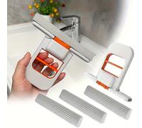 Serpillères de bureau auto-comprimantes, éponge à main pour la maison, salle de bains, cuisine, épurateur de table pliable, Mini outils de nettoyage, 2/8 pièces 2Mop and 6Head