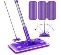 Serpillères en Microfibre pour Le Nettoyage des Parquets, 3 Tampons Lavables pour Carrelage Bois Stratifié Vinyle Multi-Surfaces