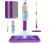 Serpillères pour le nettoyage des sols, serpillère à vaporisation humide avec bouteille et 1/4 de tampons en microfibre lavables, pour usage domestique ou commercial. Serpillère plate sèche et humide 