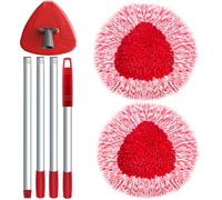 Serpillière de Rechange Kit pour Vileda Turbo Balai, Serpillere Tête 3 en 1 | 2 Têtes Serpillère Microfibre avec Manche 76-148 cm et 1 Base - Nettoyage Multi-Surfaces pour Sols, Cuisine, Voitures