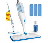Serpillière vaporisateur de 137 cm, balai-serpillière avec réservoir d'eau pour le nettoyage des sols, adapté aux surfaces sèches et humides