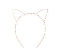 Serrage-tête Oreilles en Résine Perles, Alliage Beige, Style Élégant | Décoration Capillaire Délicate, Forme Nœud et Oreille, Usage Fête Privée ou Sortie, Accessoire Féminin