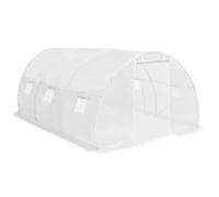 Serre 13,5 m² 450 x 300 x 200 cm | Blanc, tissu filet PE 140 g/m², acier galvanisé, 6 fenêtres, porte 100 x 185 cm