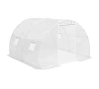 Serre 9 m² 300 x 300 x 200 cm | Tissu PE 140 g/m², cadre en acier galvanisé, 4 fenêtres, 1 porte, blanc