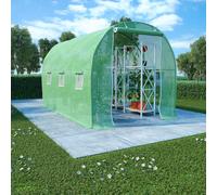 vidaXL Serre de jardin Tente abri-plantes 6,86 m² (3,43×2×2 m) Vert Tissu PE 48164
