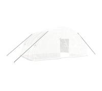Serre à cadre en acier, Blanc, 24 m², 6x4x2,85 m | Tunnel de film, revêtement PE, cadre en acier, galvanoplastie, 4 fenêtres de maille, porte de serrure