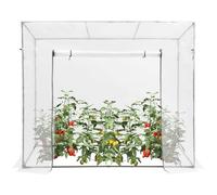 Serre à tomates - 200 x 77 x 170 cm - Serre autoportante avec structure en acier - Film treillis PE - Serre avec porte zippée et moustiquaire pour balcon et jardin