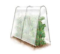 Serre à tomates translucide - TERRE JARDIN - Lot de 2 - 200 x 120 x 182 cm - Structure en acier - Bâche en polypropylène