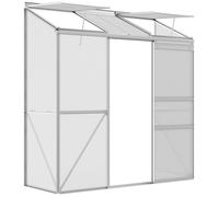 Serre adossée - Outsunny - fenêtres ouvrables à 5 niveaux - panneau en polycarbonate cadre aluminium - 192 x 68 x 196 cm transparent