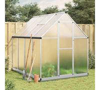 Tuinkas met basisframe 334x169x202 cm aluminium zilverkleurig3266329