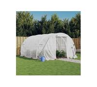 Serre avec cadre en acier blanc 12 m² 4x3x2 m, polytunnel, serre à cadre froid, serre pour tomate, serre de jardin, 3188050