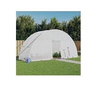 vidaXL Serre avec cadre en acier blanc 12 m² 6x2x2,85 m, polytunnel, serre à cadre froid, serre pour tomate, serre de 364091