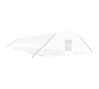 Serre avec cadre en acier, blanc, 120 m², 20 x 6 x 2,85 m, film PE résistant aux UV, ventilation enroulable, tente en film résistant aux intempéries pour culture, hivernage, protection des légumes