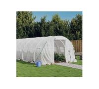 Serre avec cadre en acier blanc 18 m² 6x3x2 m, polytunnel, serre à cadre froid, serre pour tomate, serre de jardin, 3188051