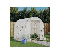 Serre avec cadre en acier blanc 4 m² 2x2x2 m