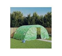 vidaXL Serre avec cadre en acier vert 20 m² 5x4x2,3 m, polytunnel, serre à cadre froid, serre pour tomate, serre de jardin, 3188083 Vert G