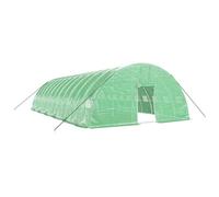 Serre avec cadre en acier Vert 72 m² 12 x 6 x 2,85 m | Cadre en acier galvanisé, couverture en polyéthylène résistant aux UV, porte enroulable et 4 fenêtres en filet