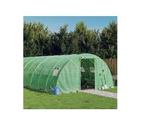 Serre avec cadre en acier vert 80 m² 20x4x2 m, polytunnel, serre à cadre froid, serre pour tomate, serre de jardin, 3188069