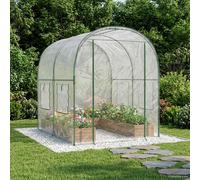 vidaXL Serre de culture Transparent 160x400x190 cm – PVC et acier enduit de poudre, porte
