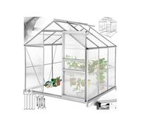 Serre avec fondation 5,85 m³ blanc transparent