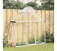 Serre avec structure de base, en aluminium et polycarbonate, dimensions 169 x 58 x 195 cm, surface de 0,98 m², résistante aux UV, avec fenêtre de ventilation, gouttières, idéale pour les légumes et le