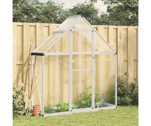 Serre avec structure de base, en aluminium et polycarbonate, dimensions 169 x 58 x 195 cm, surface de 0,98 m², résistante aux UV, avec fenêtre de ventilation, gouttières, idéale pour les légumes et le